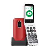 Doro Leva L20 Unlocked Mobile Phone for Seniors – Large Display, HD Sound, Assistance Button Red/White