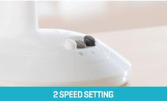 Daewoo 9" White Desk Fan – Compact 2-Speed Oscillating Cooling Fan for Home & Office