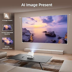 Earldom FEAL 100ABINA 4K Ultra Wi-Fi Projector with HDMI/USB & Intelligent Smart Features + Tripod Stand