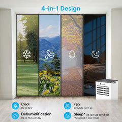 Dr.Prepare 4-in-1 Portable Air Conditioner 7000 BTU – Remote Control, Dehumidifier, Fan, Sleep Mode – For Rooms up to 20m²