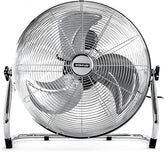 Status 16” High Velocity Chrome Floor Fan – Portable Metal Cooling Fan with 3 Speeds & Adjustable Tilt