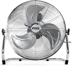 Status 16” High Velocity Chrome Floor Fan – Portable Metal Cooling Fan with 3 Speeds & Adjustable Tilt