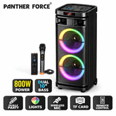 PF42-Panther Force Super Power Party Speaker – Wireless Bluetooth Speaker with RGB Lights, Dual Bass, Karaoke Mic, FM Radio, USB/TF & Remote Control