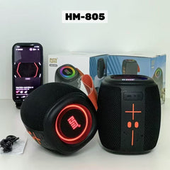 HM-805 Wireless Bluetooth Speaker – 1200mAh / IPX4 / RGB Lights / Mini “Subwoofer” Bass