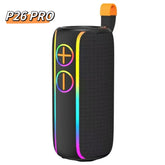 P26 Pro Portable Bluetooth Speaker – 30W Dual Driver, RGB Lights, Waterproof, 3600mAh
