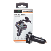 PF26- Panther Force Car MP3 Player | Bluetooth FM Transmitter with Dual USB Ports | Hands-Free Calling & Music Playback (Black)