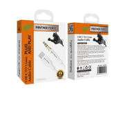 Panther Force Type-C & Apple AUX Cables - High-Quality 3.5mm Audio Cables for Type-C and Lightning Devices