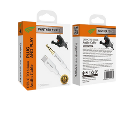 Panther Force Type-C & Apple AUX Cables - High-Quality 3.5mm Audio Cables for Type-C and Lightning Devices