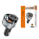 PF212- Panther Force 4-in-1 Car Charger - Multi-Port Charging for All Your Devices On-the-Go BLACK