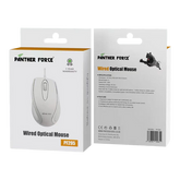 PF295 - Panther Force Wired Optical Mouse | High-Precision Tracking, Ergonomic Design, Durable Build, Plug-and-Play Simplicity (White)