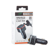 PF48- Panther Force 18W Wireless FM Car Kit with Type-C Car Charger | Bluetooth FM Transmitter, Hands-Free Calling, MP3 Playback & Multi-Color LED Lights (Black)