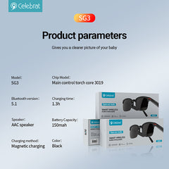 Celebrat SG3 Multi-Function Bluetooth Smart Glasses – Hands-Free Calling & Music | Touch Control | IP67 Waterproof