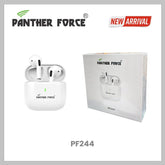 PF244- Panther Force True Wireless Stereo Earphones – Bluetooth 5.4, Noise Reduction, Type-C Charging (white)