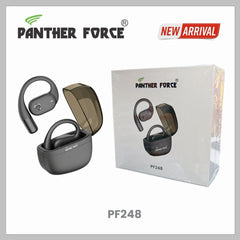 PF248- Panther Force True Wireless Stereo Earphones – Bluetooth 5.4, Noise Reduction, Type-C Charging Case (Black)