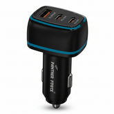 PF157-Panther Force 90W Car Charger – USB-A + USB-C Fast Charging | 3-in-1 Cable | LED Light