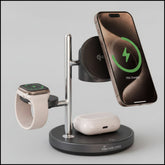 PF35-Signature 4-in-1 Night Light Wireless Charger – 15W Fast Charging Stand | Phone, Watch & Earbuds | LED Lamp