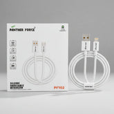 PF102-Panther Force Silicone USB to Lightning Cable – 3M Fast Charging Data Cable for iPhone & iPad