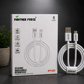 PF101-Panther Force Silicone USB to Micro USB Cable – 3M Fast Charging & Data Cable