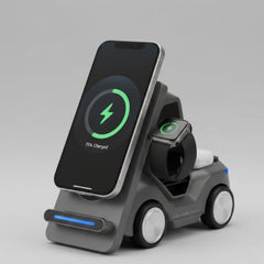 PF215-Panther Force 3-in-1 Wireless Charging Desktop Stand – 15W Magnetic Charger | Phone, Watch & Earbuds | LED Light