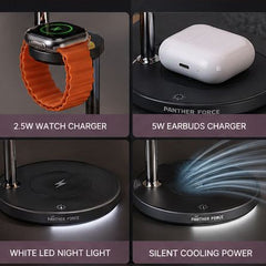 PF35-Signature 4-in-1 Night Light Wireless Charger – 15W Fast Charging Stand | Phone, Watch & Earbuds | LED Lamp
