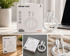 PF102-Panther Force Silicone USB to Lightning Cable – 3M Fast Charging Data Cable for iPhone & iPad