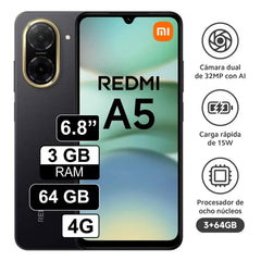 Xiaomi Redmi A5 (64GB, 4GB RAM) – 6.88" Display, 32MP Camera, 5200mAh Battery – Dual SIM Smartphone