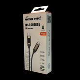 PF148 - Panther Force 100W Type-C to Type-C Cable with LED Indicator - Black