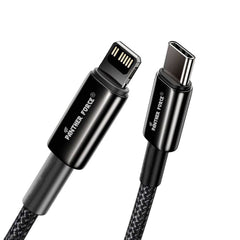 PF174-Panther Force FAST PD Type-C to Lightning Cable (2M, Black) - Seamless Connectivity & Uninterrupted Power