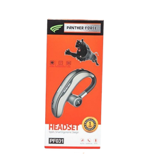 PF31-Panther Force  Bluetooth Handsfree Headset – Curved Fit, 17 Hours Talk Time, Dual USB Connectivity (Silver)