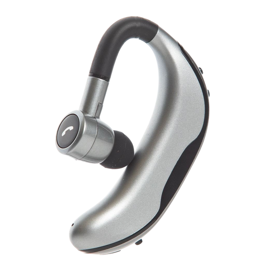 PF31-Panther Force  Bluetooth Handsfree Headset – Curved Fit, 17 Hours Talk Time, Dual USB Connectivity (Silver)