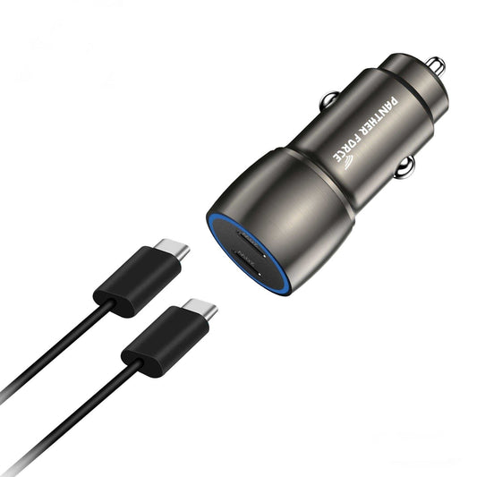 PF200-  Panther Force 40W Car Charger - Dual Type-C Ports for Fast Charging On-the-Go BLACK