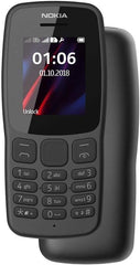 Nokia 106 all carriers 4GB Dual Sim 2018 Dark Grey With LED Torch - FM Radio - Big Button Phone