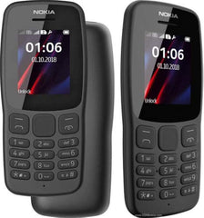 Nokia 106 all carriers 4GB Dual Sim 2018 Dark Grey With LED Torch - FM Radio - Big Button Phone