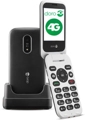 Doro 6820 4G Flip Phone with Charging Cradle | Big Button, Easy-to-Use Mobile