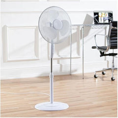 Daewoo 16” Pedestal Fan – 3 Speed Adjustable Cooling Fan with Oscillation & Height Control