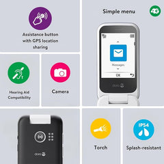 Doro Leva L20 Unlocked Mobile Phone for Seniors – Large Display, HD Sound, Assistance Button  (Red)