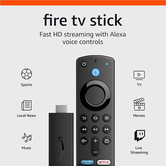 Amazon Fire TV Stick (3rd Generation) – Full HD Streaming with Alexa Voice Remote