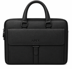 APEX Men’s Leather Laptop Bag – Premium Business Briefcase (Brown & Black)
