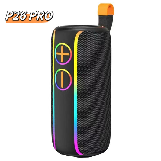 P26 Pro Portable Bluetooth Speaker – 30W Dual Driver, RGB Lights, Waterproof, 3600mAh