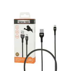 Panther Force 1 Meter Charging Cables – USB-C, Lightning, and Micro-USB Cables for Fast Charging & Data Transfer