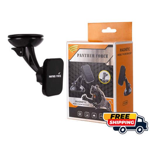 PF06-Panther Force Magnetic Car Phone Bracket – 360° Rotating Suction Mount with Strong Magnetic Grip (Black)