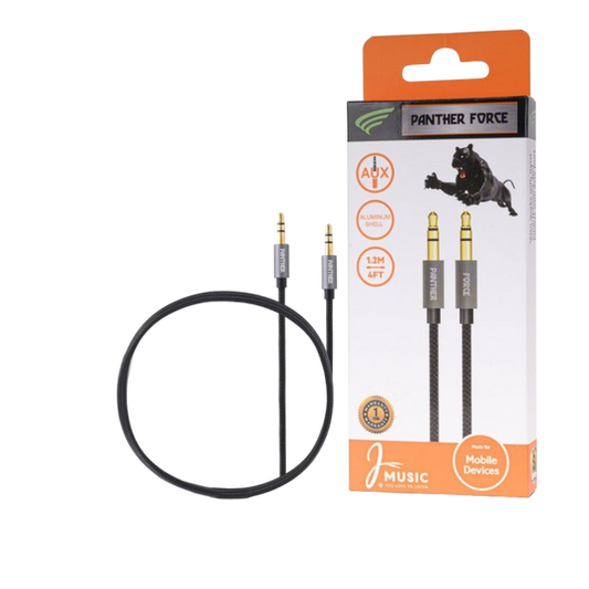 Panther Force 1.2M & 2.2M AUX Cables - 3.5mm High-Quality Audio Cables