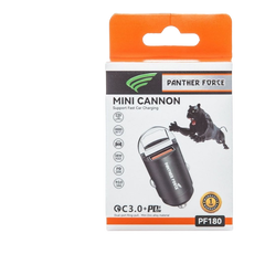 PF180- Panther Force Mini Canon 20W Car Charger - Dual Port (Type-C + USB-A) for Fast Charging On-the-Go (Black)