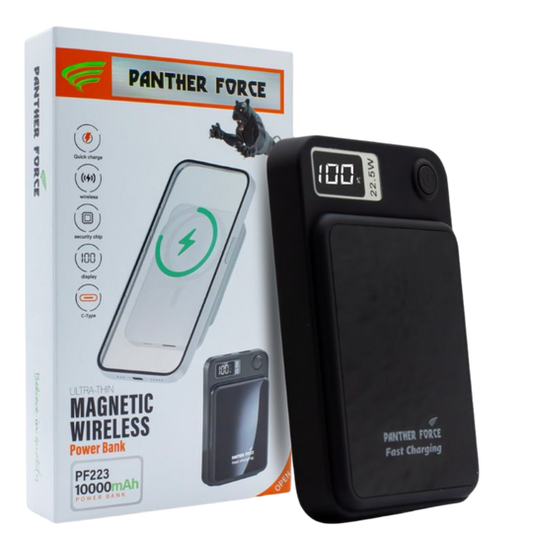 PF224 - Panther Force MagSafe 5000mAh Power Bank | Magnetic Wireless Charging, Ultra-Slim Design, Fast Charging (Black)