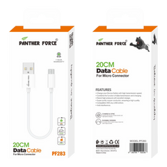 Panther Force 20CM Compact Data Cables - All-Device Charging and Syncing Solution (Micro-USB, Lightning, Type-C, USB-A)