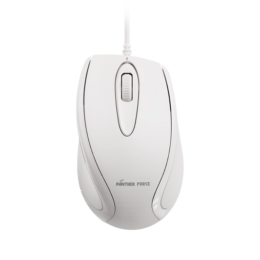 PF295 - Panther Force Wired Optical Mouse | High-Precision Tracking, Ergonomic Design, Durable Build, Plug-and-Play Simplicity (White)