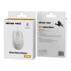 PF295 - Panther Force Wired Optical Mouse | High-Precision Tracking, Ergonomic Design, Durable Build, Plug-and-Play Simplicity (White)