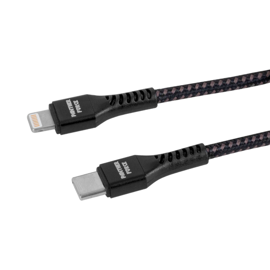 PF46-Panther Force 18W 1M Cable Type-C to Lightning (Black) – Fast Charging & Data Syncing