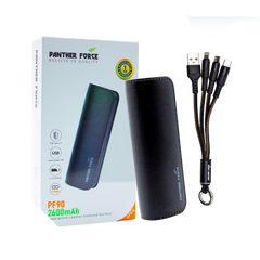 PF90 - Panther Force 2600mAh Mini Power Bank | Compact, Fast Charging, Travel-Friendly (Black)