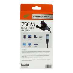 Panther Force HDMI to HDMI Cable - High-Quality Audio & Video Transmission (Black, 0.75M, 1.5M, 3M)